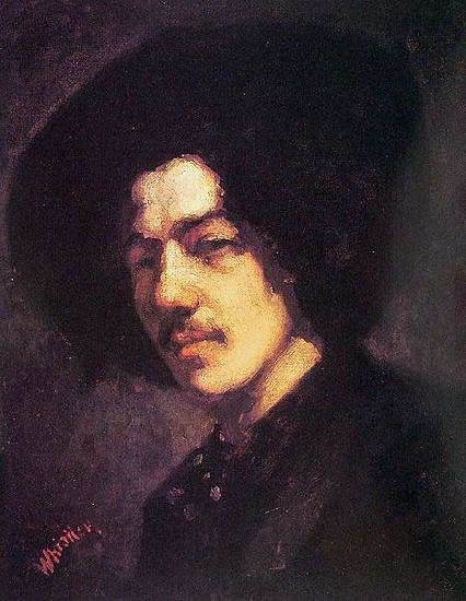 James Abbott Mcneill Whistler Portrait of Whistler with Hat oil painting image